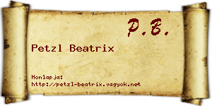 Petzl Beatrix névjegykártya