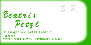 beatrix petzl business card